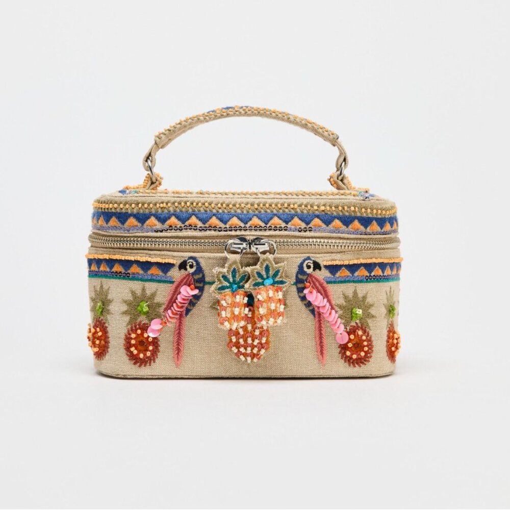 Zara BEADED RIGID BAG - NWT